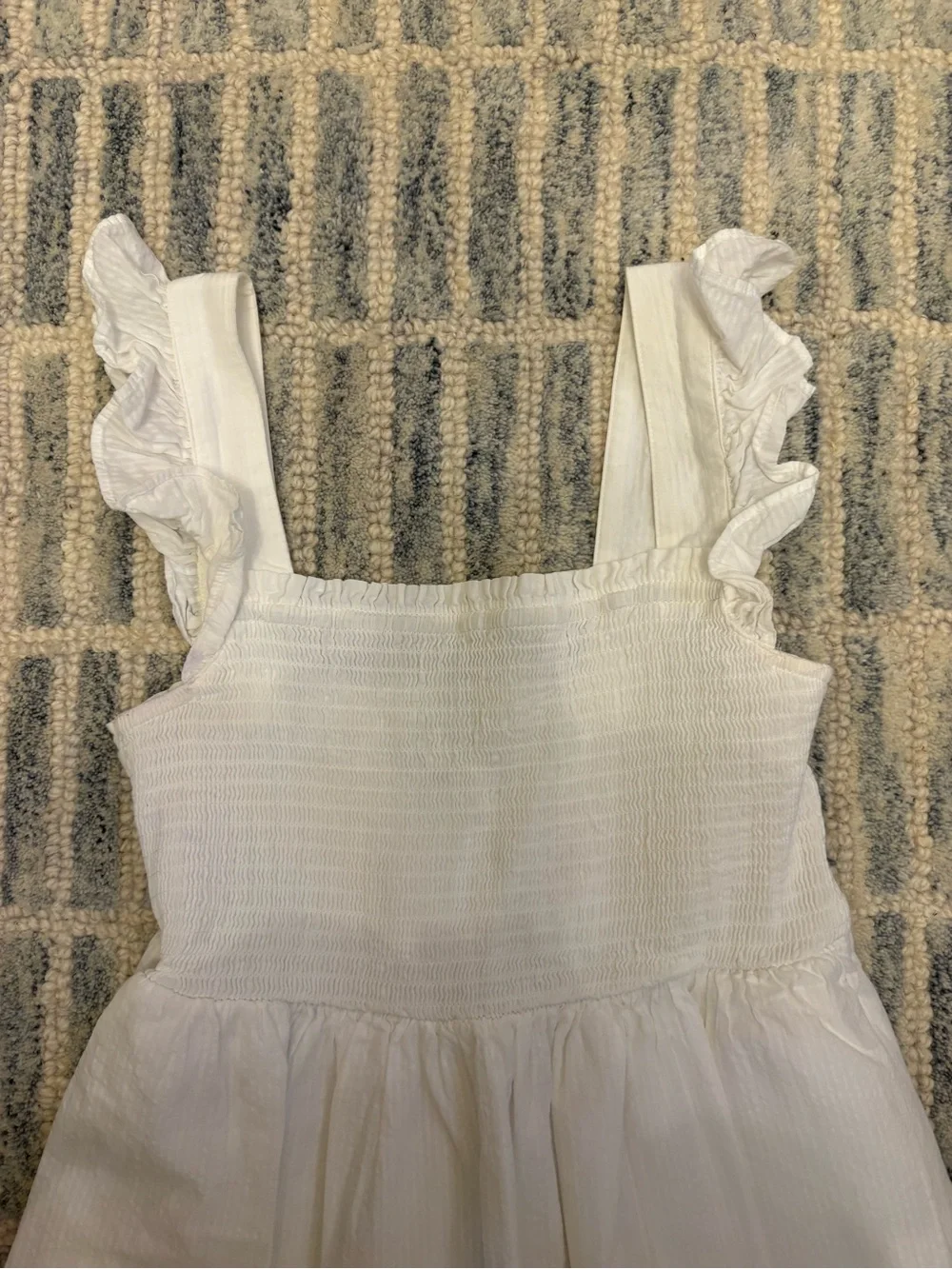 White Ruffled Strap Sundress - Picture 2 of 6